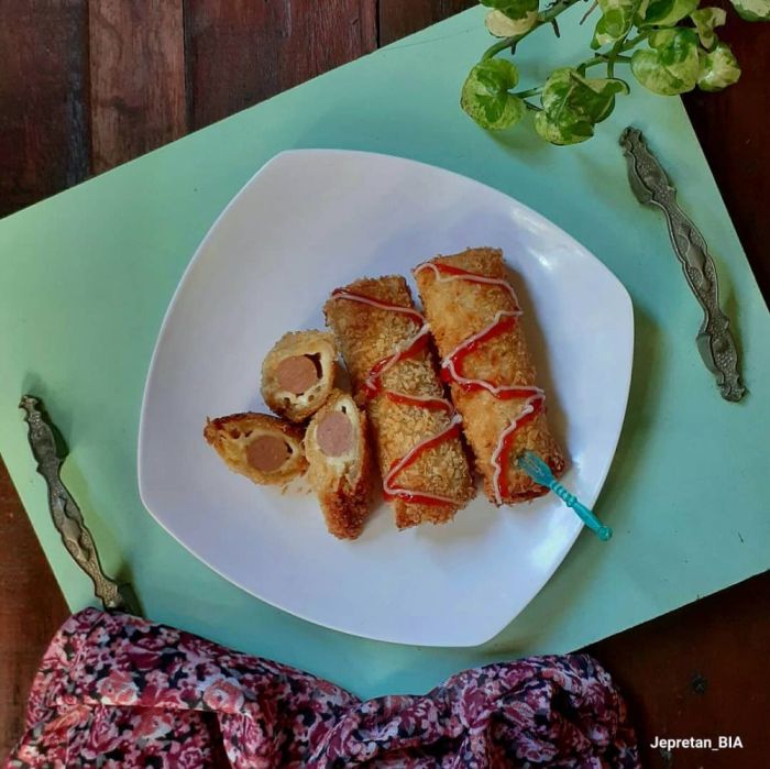 Roti jualan ide isi tawar gulung sosis laris mudah