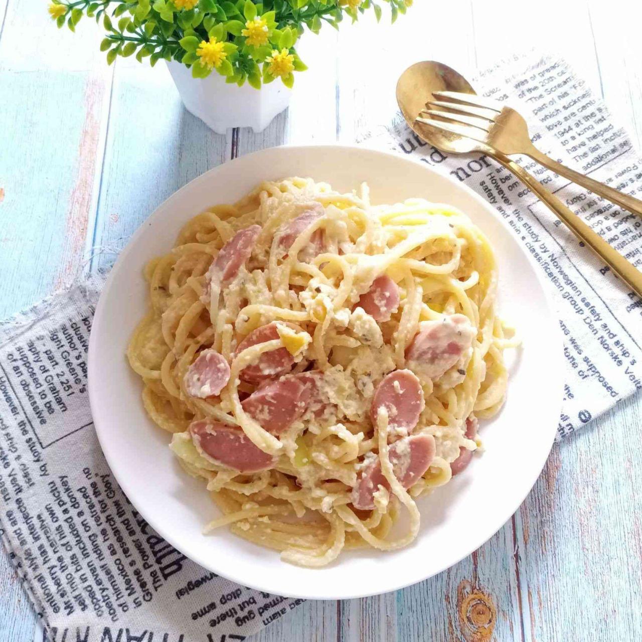Cara Buat Spaghetti Carbonara 3 Bahan